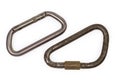 Top view of oval non-lockingÃ¢â¬â¹ and triangular locking carabiners